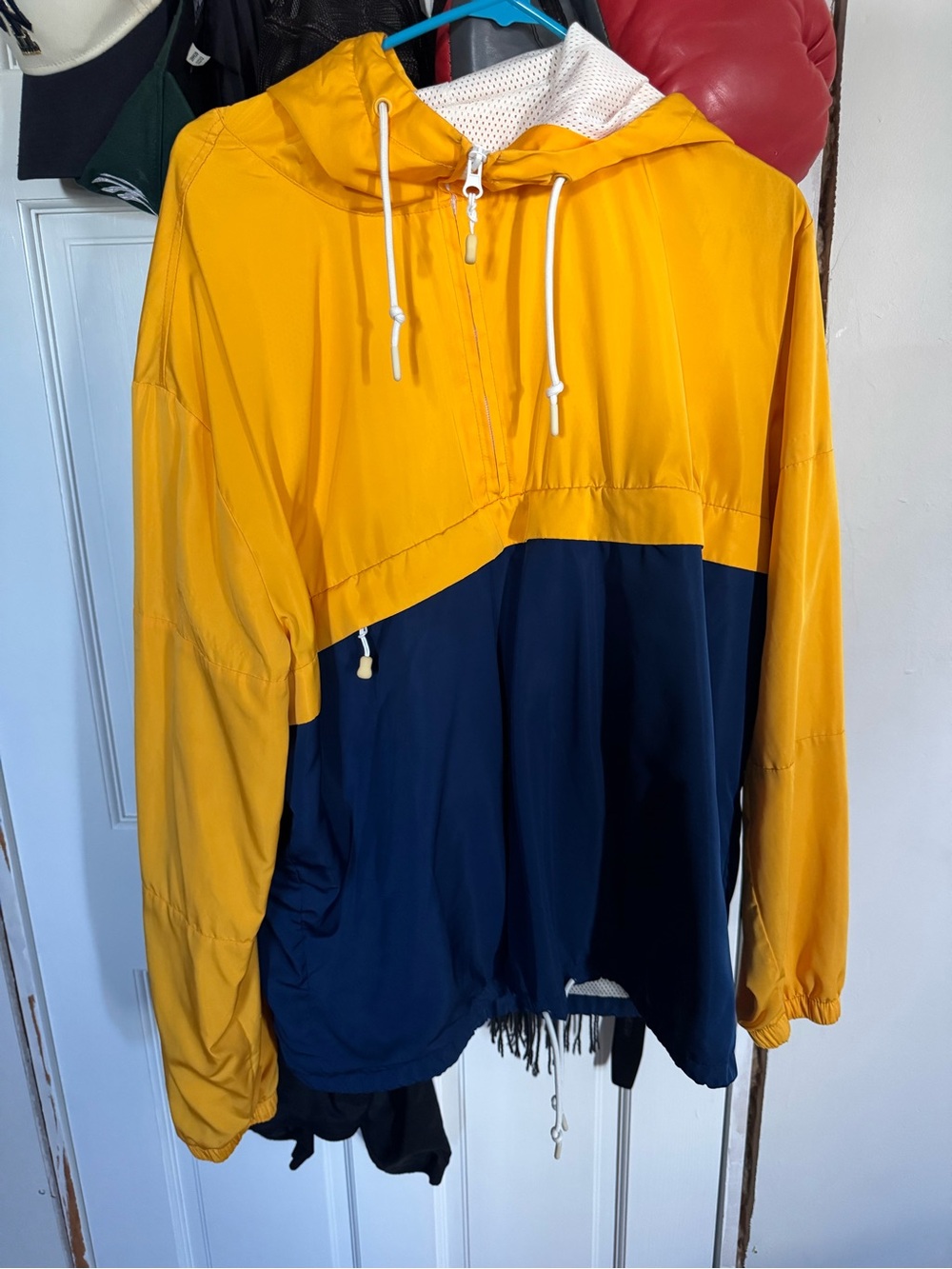 H&M Yellow and Navy Colorblock Windbreaker Jacket
